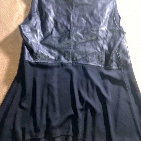 Joseph Ribkoff Women 12 Black Faux Leather Sheer Sleeveless Cardigan Vest‎ (V) - Picture 7 of 7